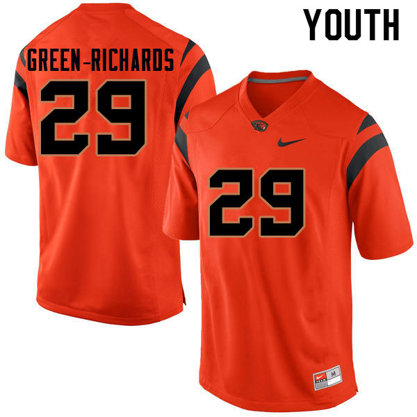 Youth #29 Myles Green-Richards Oregon State Beavers College Football Jerseys Sale-Orange